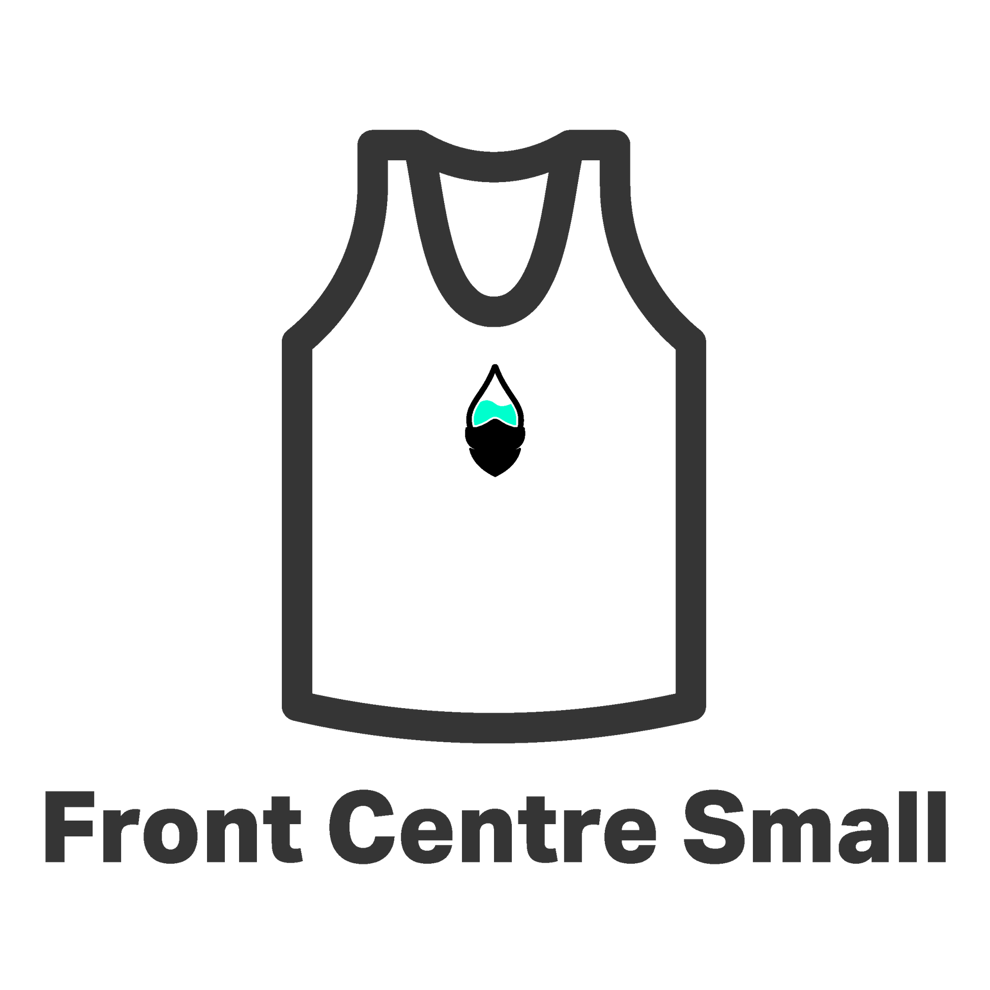 The Colour Cartel Print Position Tank / Singlet Front Centre Small