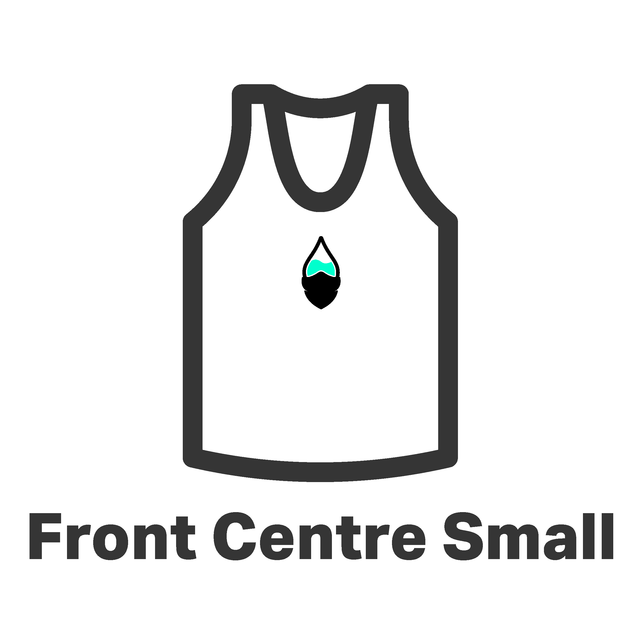 The Colour Cartel Print Position Tank / Singlet Front Centre Small