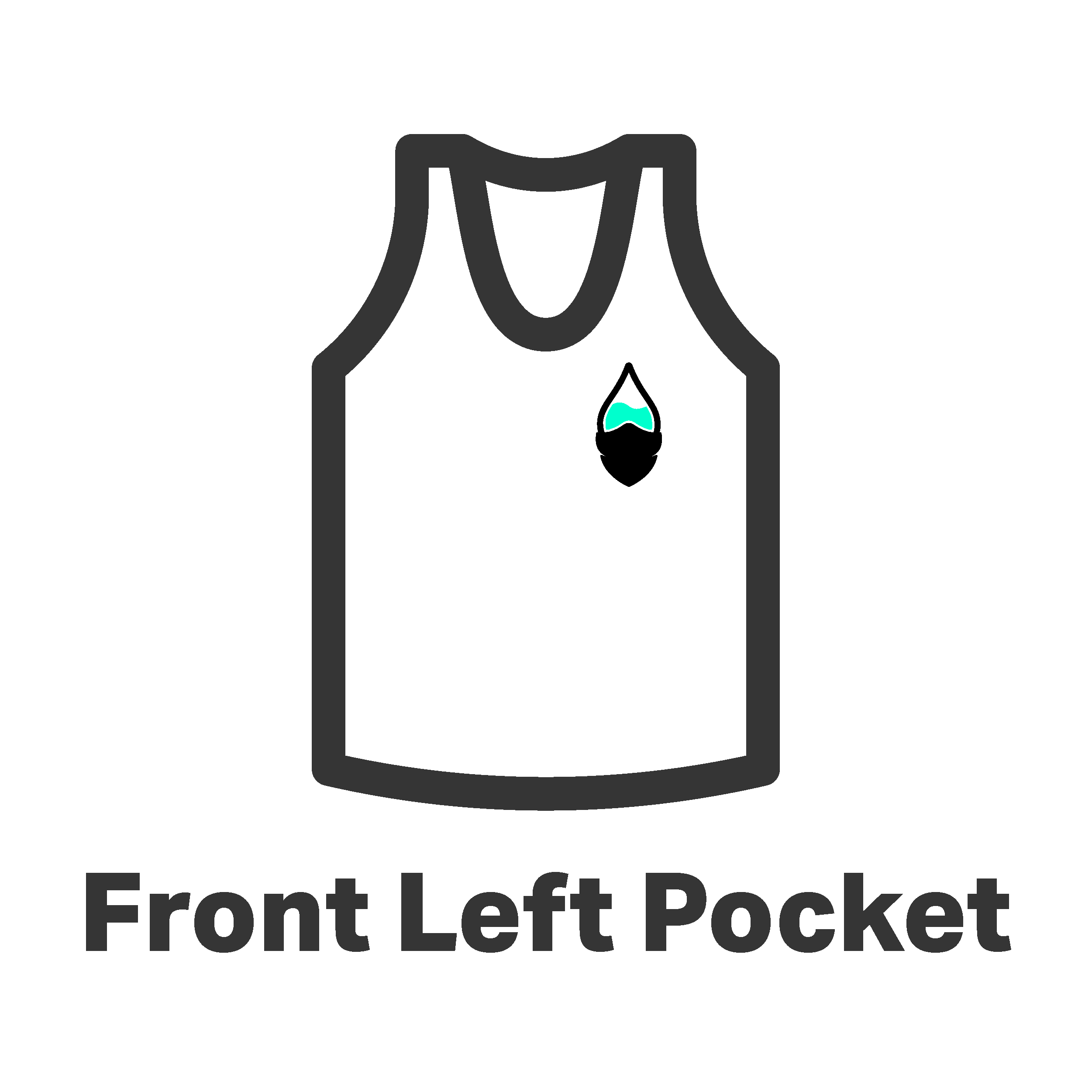 The Colour Cartel Print Position Tank / Singlet Front Left Pocket