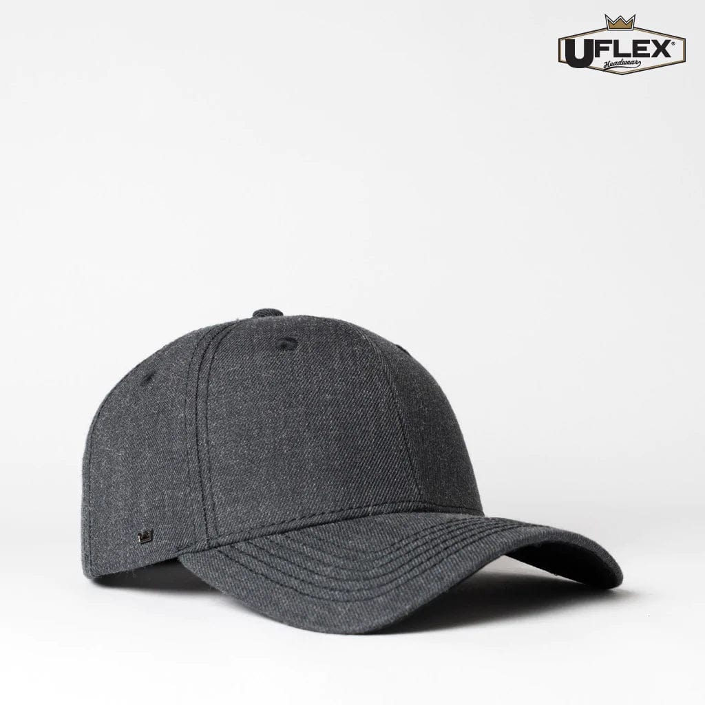 UFlex Hats Charcoal Melange / OS UFlex Adults Pro Style 6 Panel Snapback