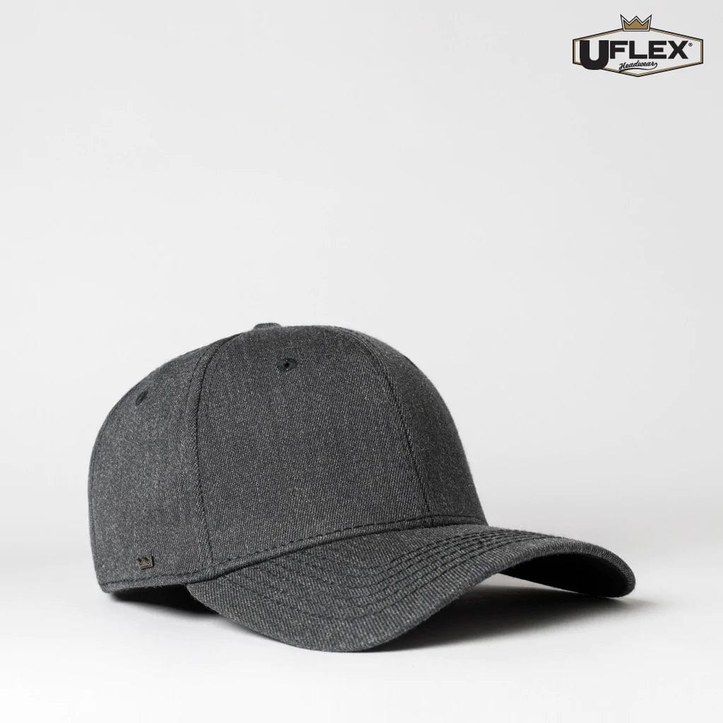 UFlex Hats Charcoal Melange / S/M UFlex Adults Pro Style 6 Panel Fitted