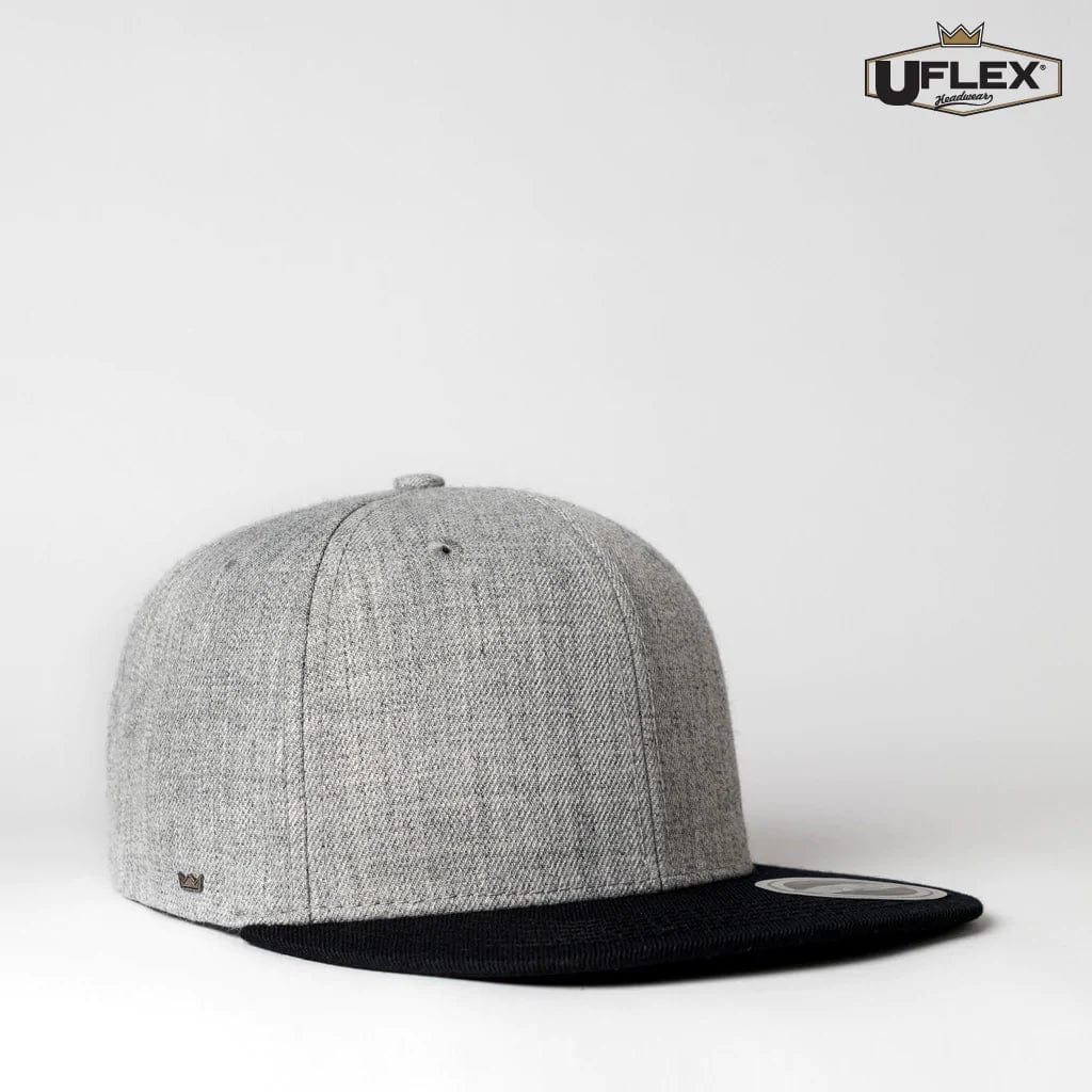 UFlex Hats Grey/Black / OS UFlex Adults Snap Back 6