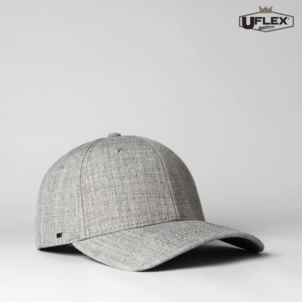 UFlex Hats Grey Melange / OS UFlex Adults Pro Style 6 Panel Snapback