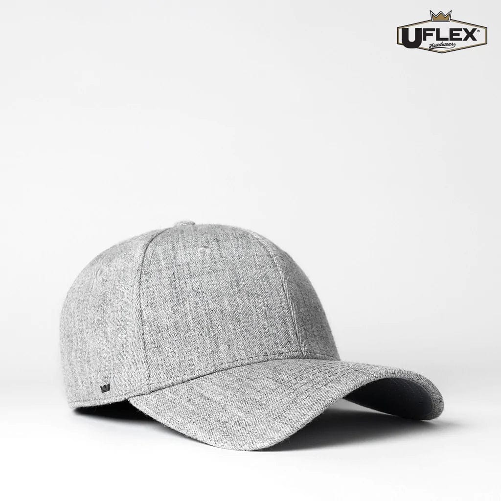 UFlex Hats Grey Melange / S/M UFlex Adults Pro Style 6 Panel Fitted