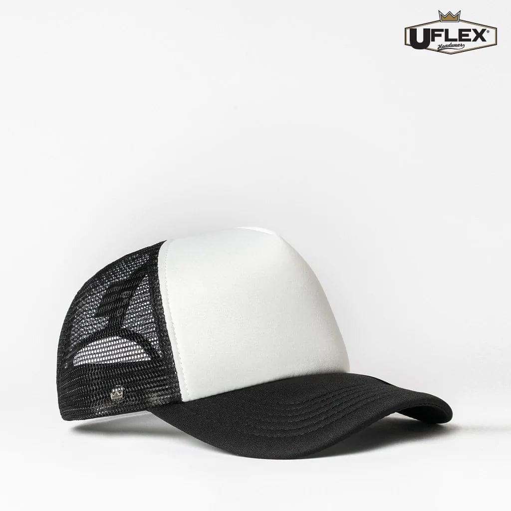 UFlex Hats White/Black Mesh / OS UFlex Kids Snap Back Trucker