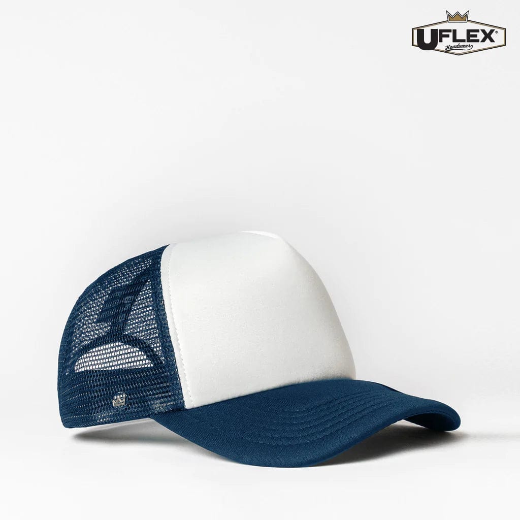 UFlex Hats White/Navy Mesh / OS UFlex Snap Back Trucker