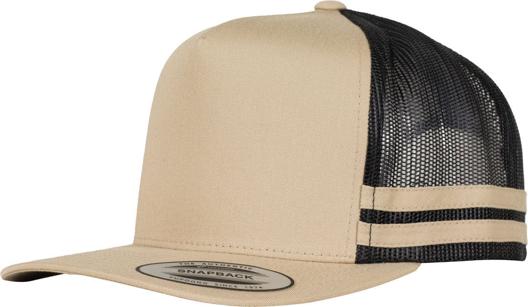 Yupoong Hats Khaki/Black / OSFA Yupoong Stripe Cap